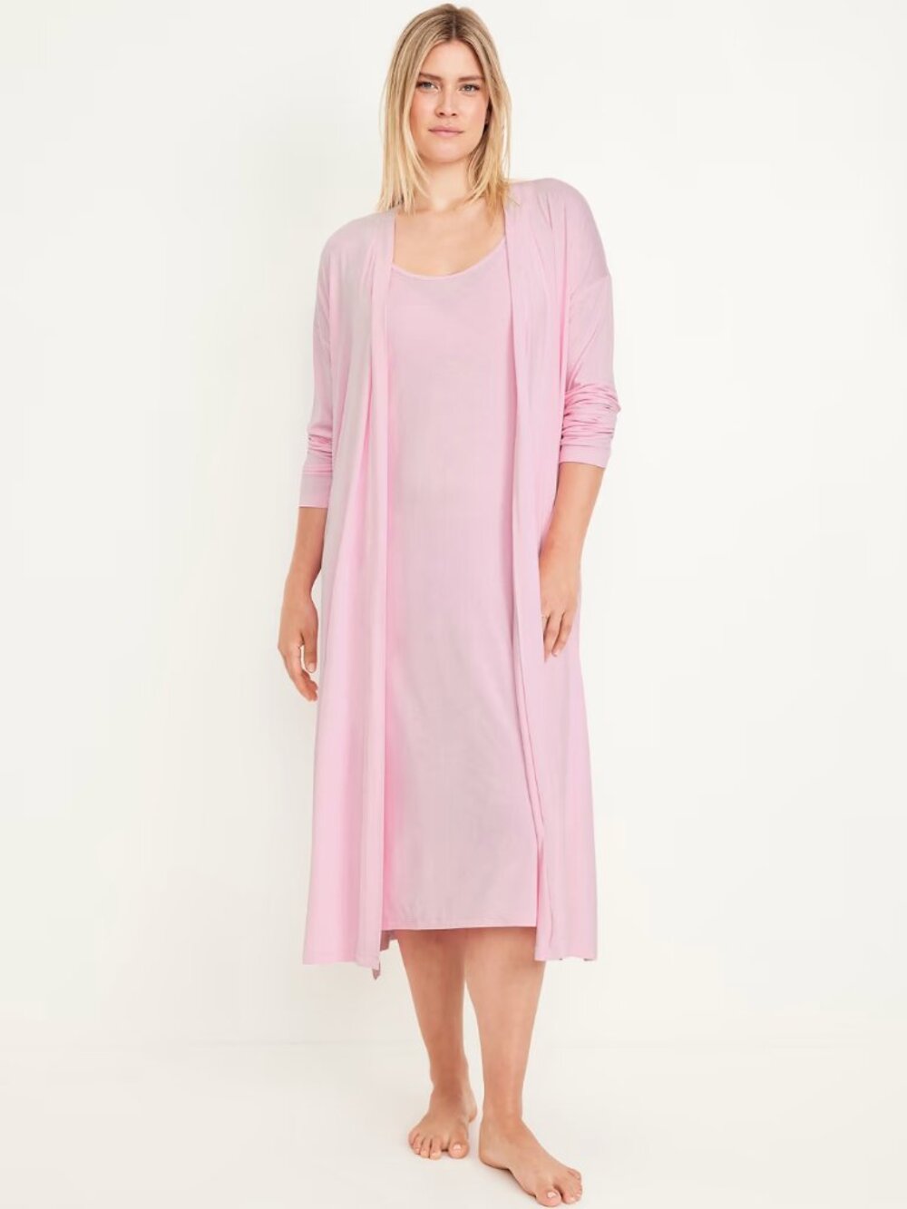 NWOT Old Navy Maternity Robe and Nursing Nightgown Set Pink Medium